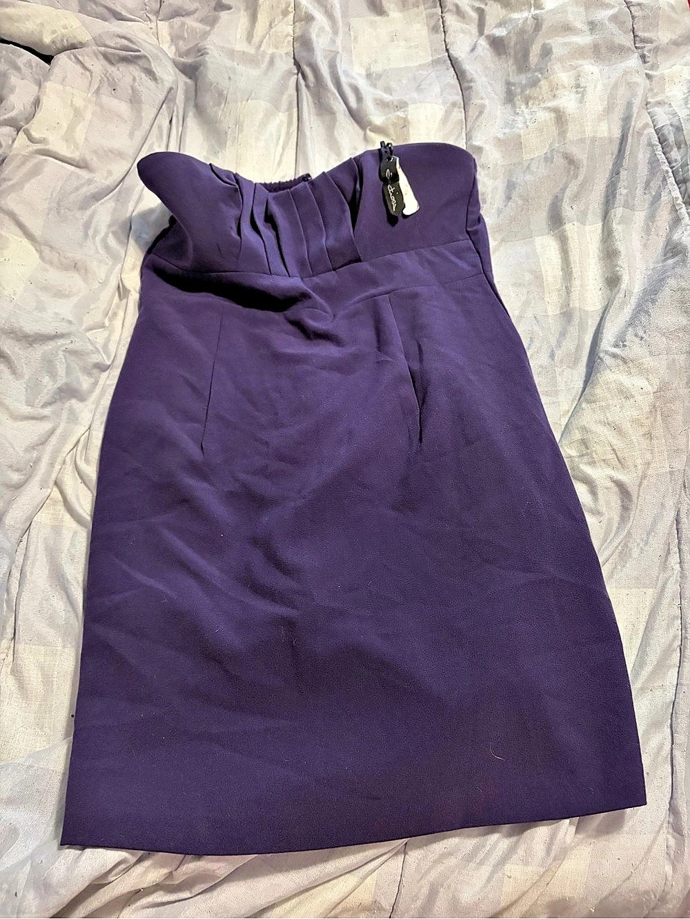 Large new purple strapless dress